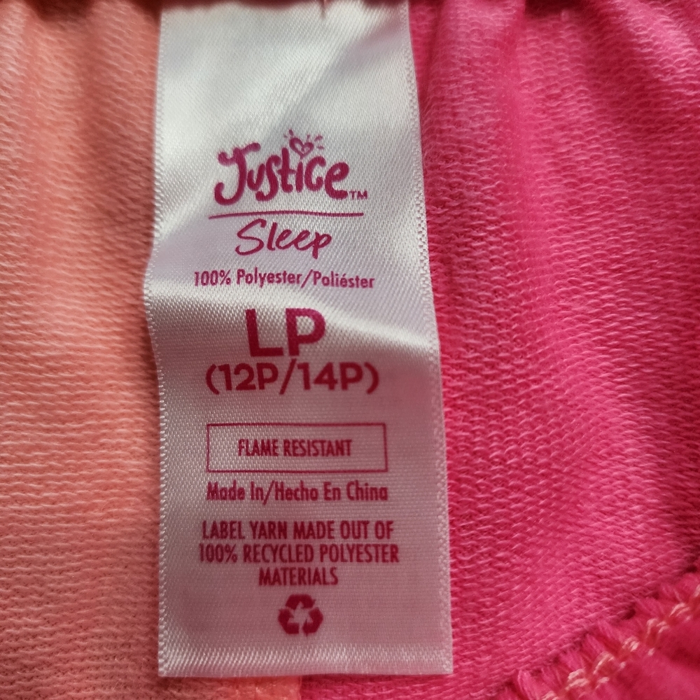 Girls Justice/Sleep Pink And Peach Sweat Shorts NWOT Sz Large Plus (12-14} - Picture 3 of 3